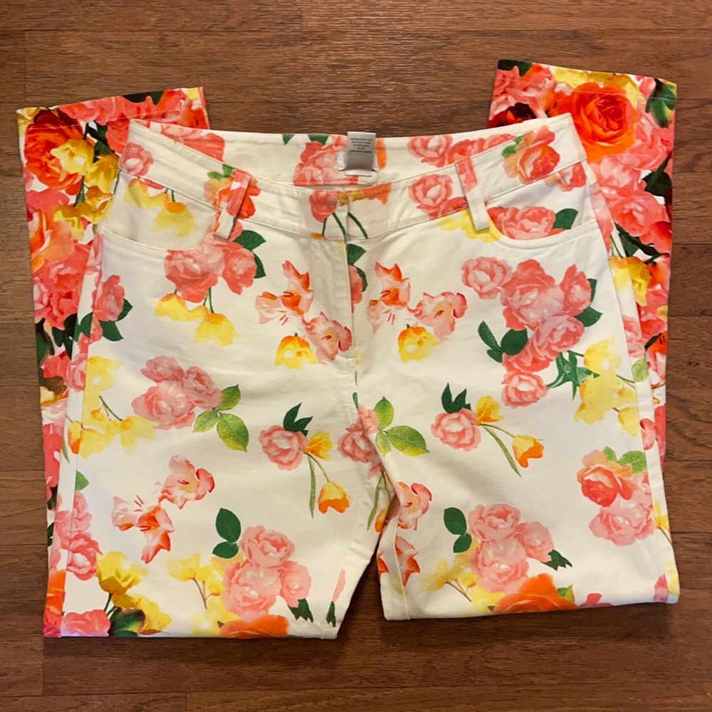 Cache floral rose flower summer pants Size 10
